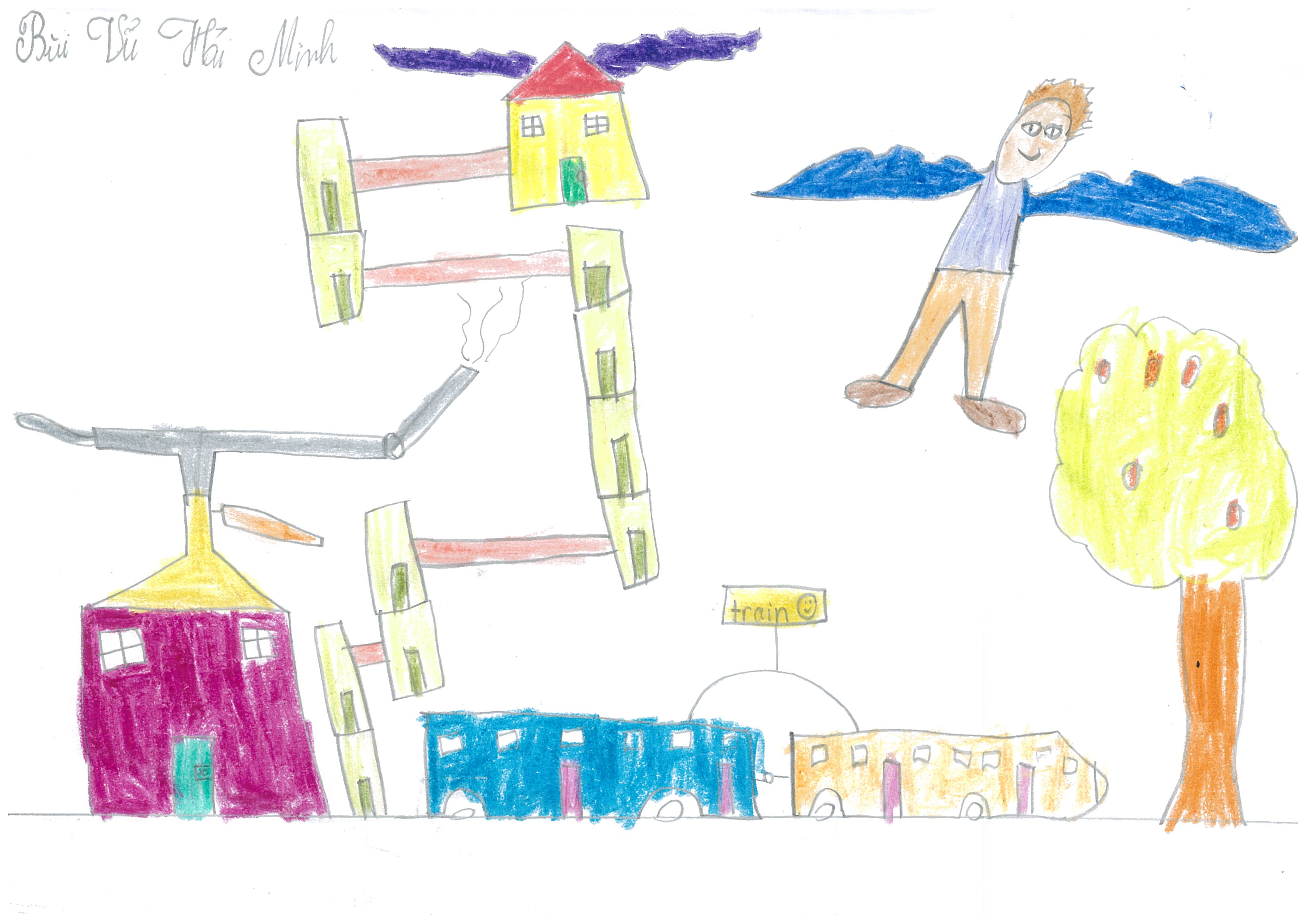 Các em HS hưởng ứng cuộc thi vẽ tranh dành cho thiếu nhi với chủ đề Thành  phố hòa bình  Peaceful towns  Phòng GDĐT Quận Hải An